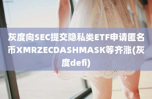 灰度向SEC提交隐私类ETF申请匿名币XMRZECDASHMASK等齐涨(灰度defi)