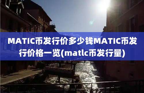 MATIC币发行价多少钱MATIC币发行价格一览(matlc币发行量)