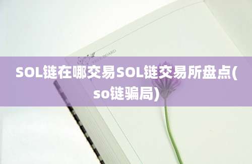 SOL链在哪交易SOL链交易所盘点(so链骗局)