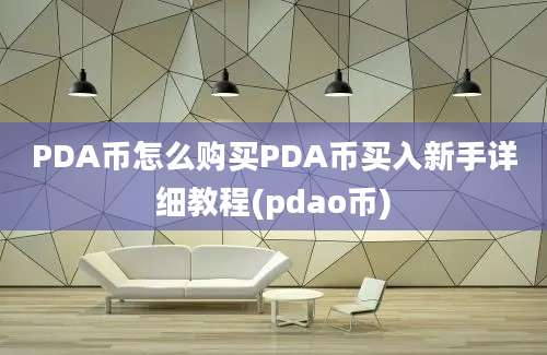 PDA币怎么购买PDA币买入新手详细教程(pdao币)