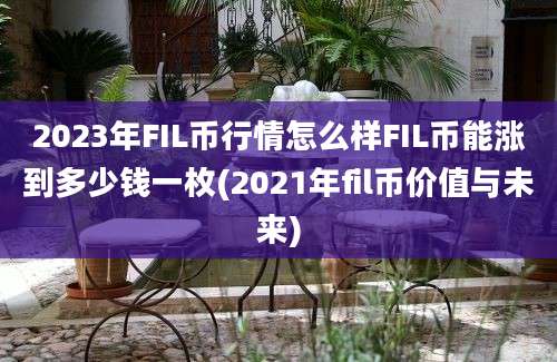 2023年FIL币行情怎么样FIL币能涨到多少钱一枚(2021年fil币价值与未来)