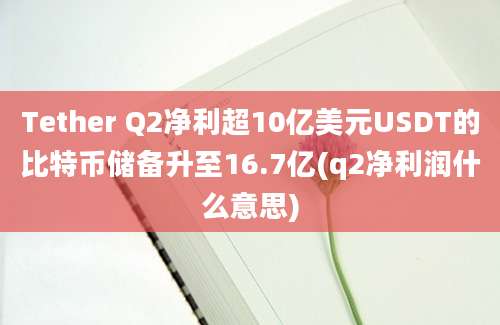 Tether Q2净利超10亿美元USDT的比特币储备升至16.7亿(q2净利润什么意思)