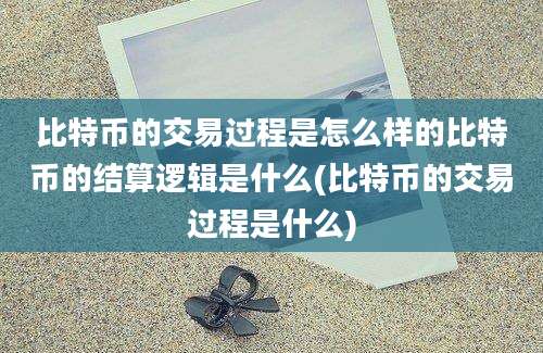 比特币的交易过程是怎么样的比特币的结算逻辑是什么(比特币的交易过程是什么)