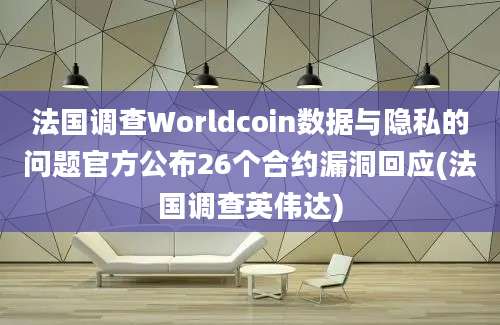 法国调查Worldcoin数据与隐私的问题官方公布26个合约漏洞回应(法国调查英伟达)