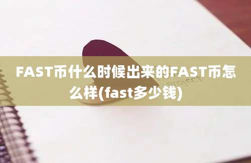 FAST币什么时候出来的FAST币怎么样(fast多少钱)