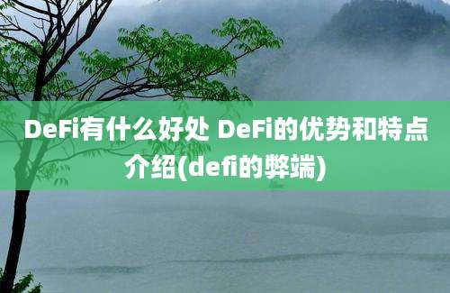 DeFi有什么好处 DeFi的优势和特点介绍(defi的弊端)