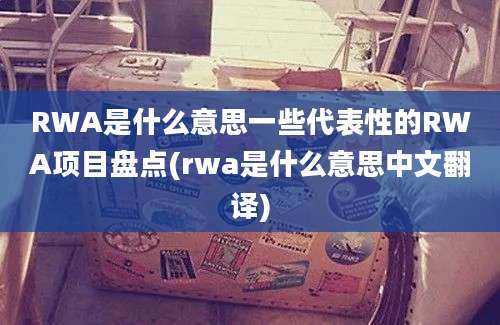 RWA是什么意思一些代表性的RWA项目盘点(rwa是什么意思中文翻译)