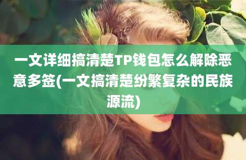 一文详细搞清楚TP钱包怎么解除恶意多签(一文搞清楚纷繁复杂的民族源流)