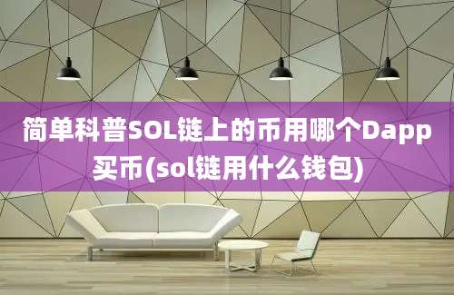 简单科普SOL链上的币用哪个Dapp买币(sol链用什么钱包)