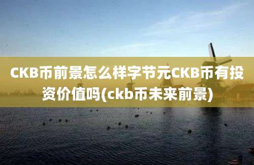 CKB币前景怎么样字节元CKB币有投资价值吗(ckb币未来前景)