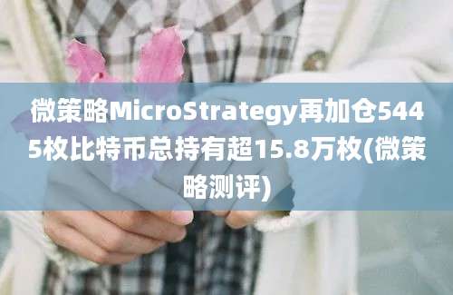 微策略MicroStrategy再加仓5445枚比特币总持有超15.8万枚(微策略测评)