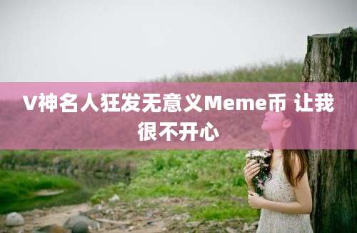 V神名人狂发无意义Meme币 让我很不开心