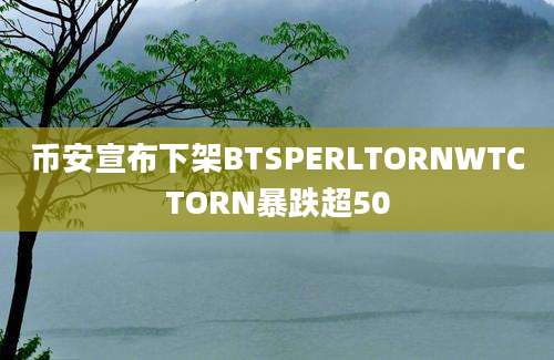 币安宣布下架BTSPERLTORNWTCTORN暴跌超50