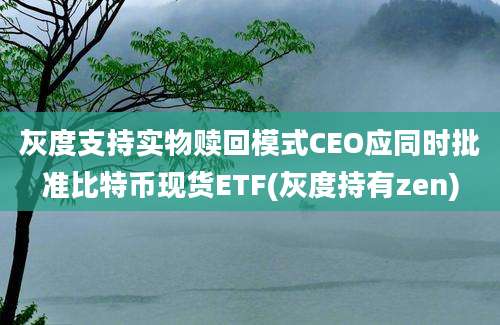 灰度支持实物赎回模式CEO应同时批准比特币现货ETF(灰度持有zen)