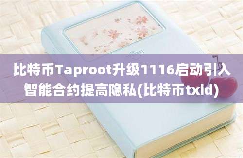 比特币Taproot升级1116启动引入智能合约提高隐私(比特币txid)