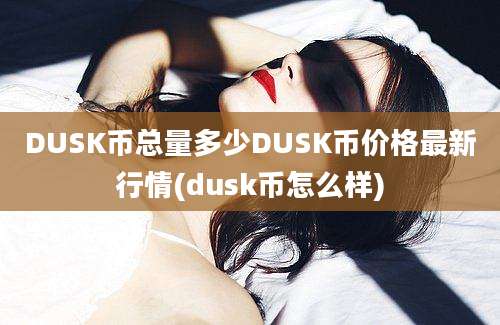 DUSK币总量多少DUSK币价格最新行情(dusk币怎么样)