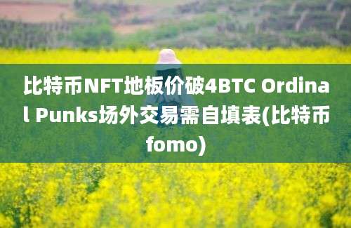 比特币NFT地板价破4BTC Ordinal Punks场外交易需自填表(比特币fomo)