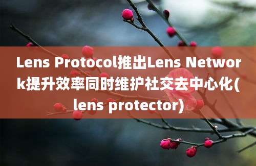 Lens Protocol推出Lens Network提升效率同时维护社交去中心化(lens protector)