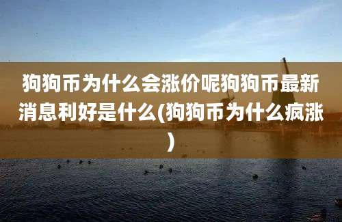 狗狗币为什么会涨价呢狗狗币最新消息利好是什么(狗狗币为什么疯涨)