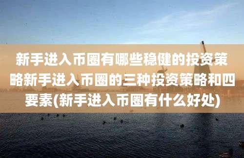 新手进入币圈有哪些稳健的投资策略新手进入币圈的三种投资策略和四要素(新手进入币圈有什么好处)