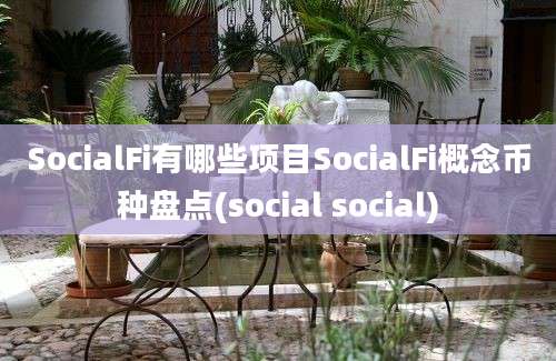 SocialFi有哪些项目SocialFi概念币种盘点(social social)