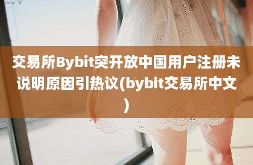 交易所Bybit突开放中国用户注册未说明原因引热议(bybit交易所中文)