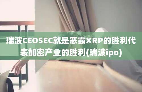 瑞波CEOSEC就是恶霸XRP的胜利代表加密产业的胜利(瑞波ipo)