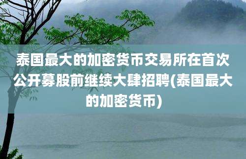 泰国最大的加密货币交易所在首次公开募股前继续大肆招聘(泰国最大的加密货币)