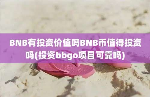 BNB有投资价值吗BNB币值得投资吗(投资bbgo项目可靠吗)