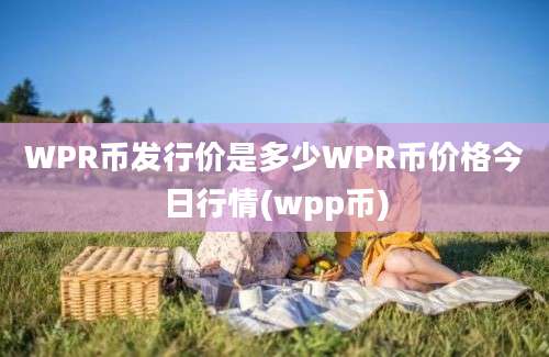 WPR币发行价是多少WPR币价格今日行情(wpp币)