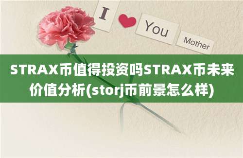 STRAX币值得投资吗STRAX币未来价值分析(storj币前景怎么样)