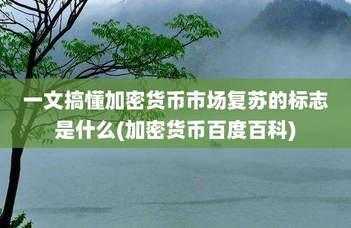 一文搞懂加密货币市场复苏的标志是什么(加密货币百度百科)