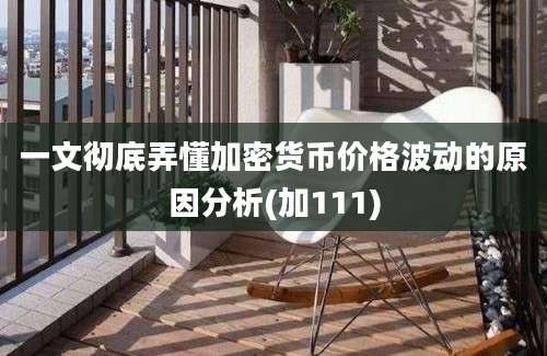 一文彻底弄懂加密货币价格波动的原因分析(加111)