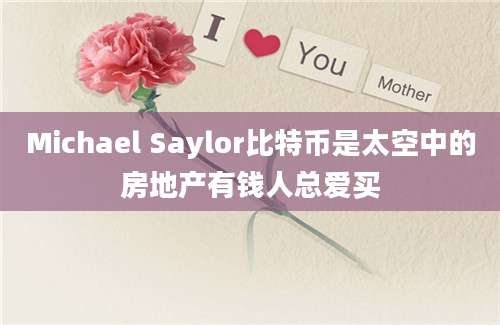 Michael Saylor比特币是太空中的房地产有钱人总爱买