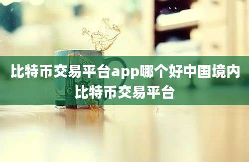 比特币交易平台app哪个好中国境内比特币交易平台