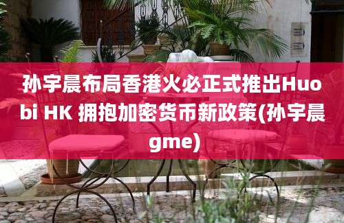 孙宇晨布局香港火必正式推出Huobi HK 拥抱加密货币新政策(孙宇晨 gme)