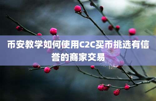 币安教学如何使用C2C买币挑选有信誉的商家交易