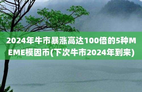 2024年牛市暴涨高达100倍的5种MEME模因币(下次牛市2024年到来)