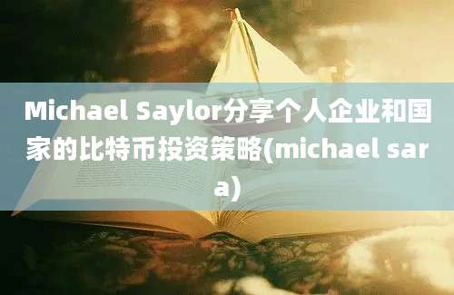 Michael Saylor分享个人企业和国家的比特币投资策略(michael sara)