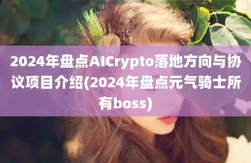 2024年盘点AICrypto落地方向与协议项目介绍(2024年盘点元气骑士所有boss)