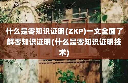 什么是零知识证明(ZKP)一文全面了解零知识证明(什么是零知识证明技术)