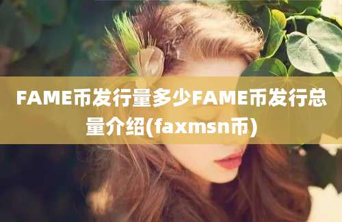 FAME币发行量多少FAME币发行总量介绍(faxmsn币)