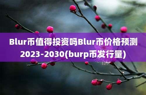 Blur币值得投资吗Blur币价格预测2023-2030(burp币发行量)