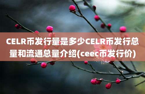 CELR币发行量是多少CELR币发行总量和流通总量介绍(ceec币发行价)