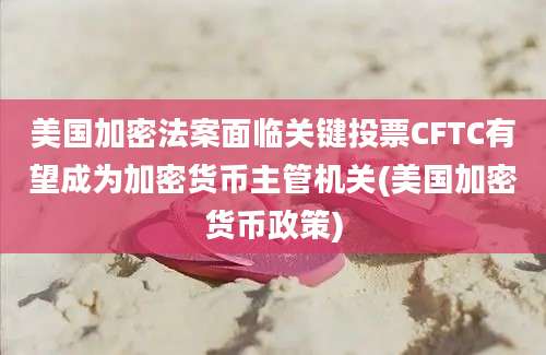 美国加密法案面临关键投票CFTC有望成为加密货币主管机关(美国加密货币政策)