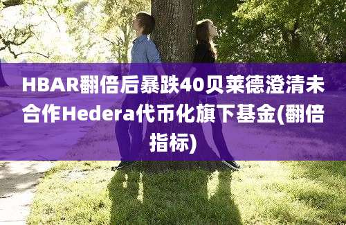 HBAR翻倍后暴跌40贝莱德澄清未合作Hedera代币化旗下基金(翻倍指标)