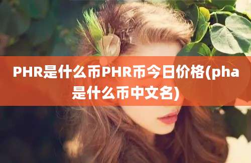 PHR是什么币PHR币今日价格(pha是什么币中文名)