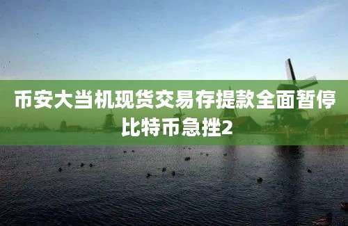 币安大当机现货交易存提款全面暂停 比特币急挫2