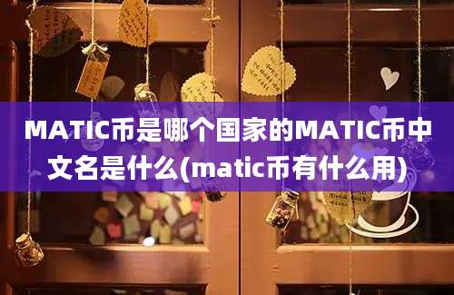 MATIC币是哪个国家的MATIC币中文名是什么(matic币有什么用)