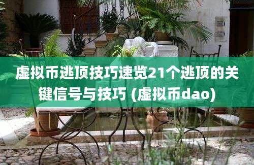 虚拟币逃顶技巧速览21个逃顶的关键信号与技巧 (虚拟币dao)